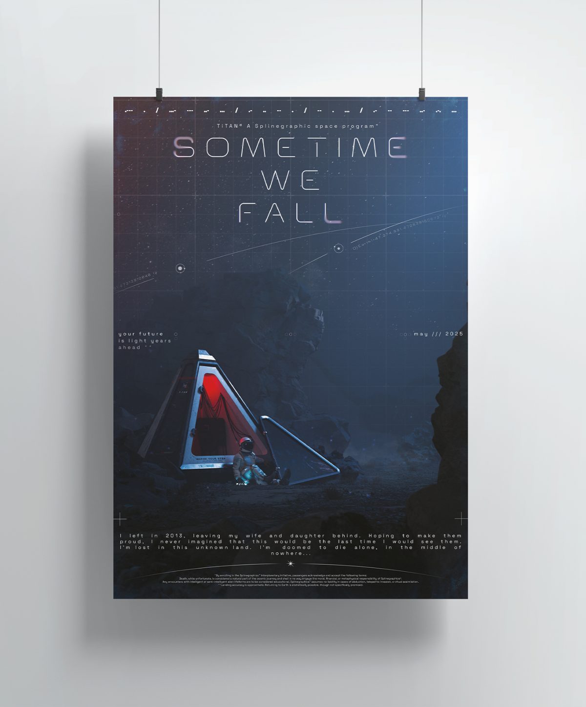 Poster SF Sometime we fall – Affiche cinéma design graphique Poster Sometime we fall – Affiche artistique cinéma science-fiction